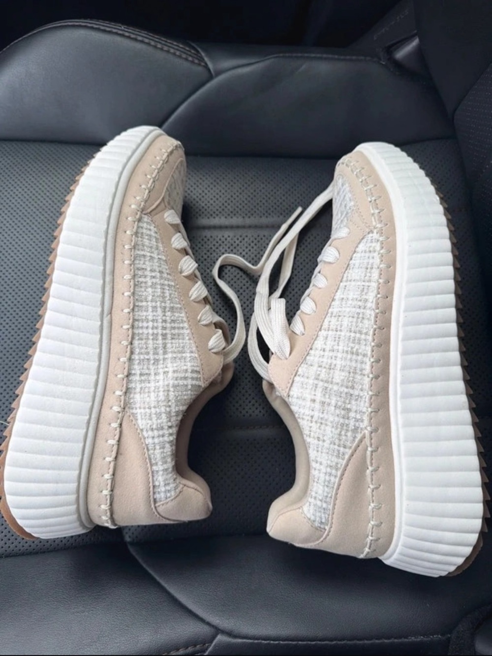 SERRA Women’s Casual Beige Knit Platform Sneakers size 9 - Picture 6 of 7
